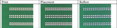 Figure 6: Photograph showing the complete 0201 process flow (140 microns +ve X with nitrogen)